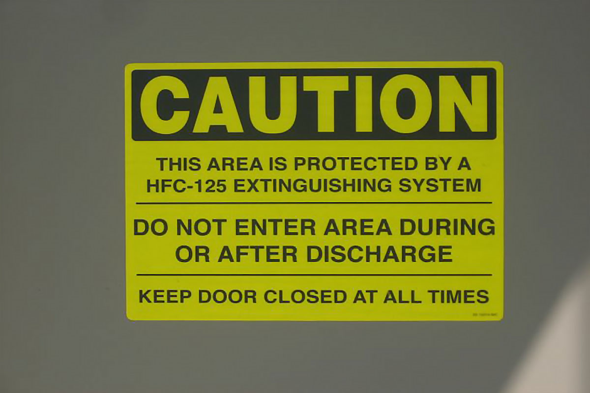 Fire Suppression Warning Sign